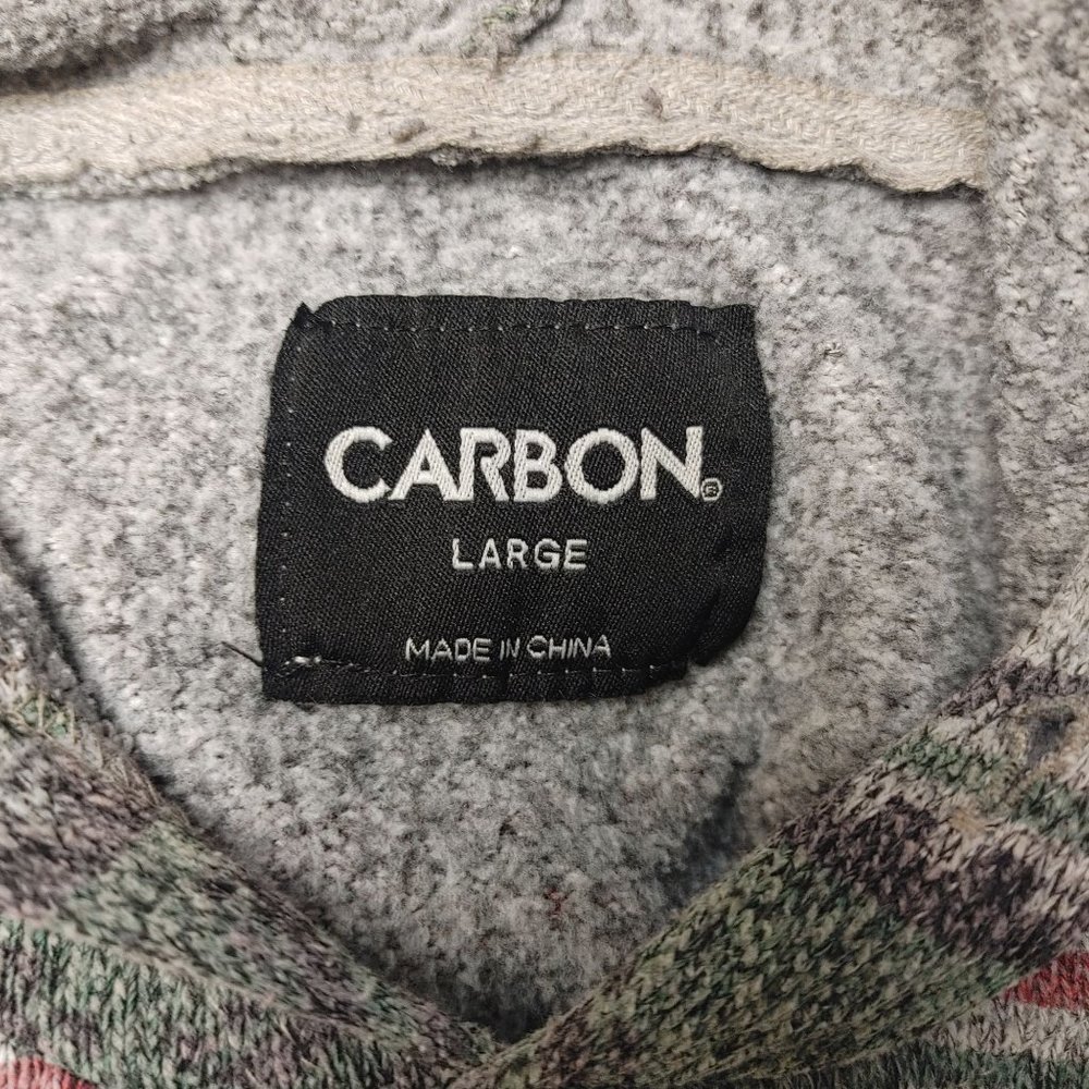 Carbon Men's Tribal Pattern Hooded Sweater Large - Picture 3 of 4